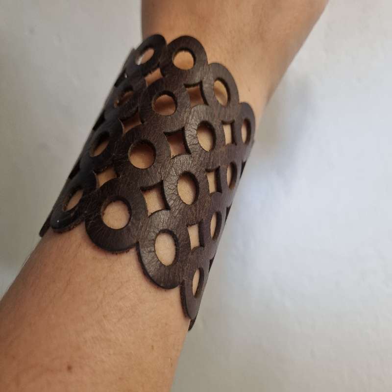 Leather Bracelet with brass studs