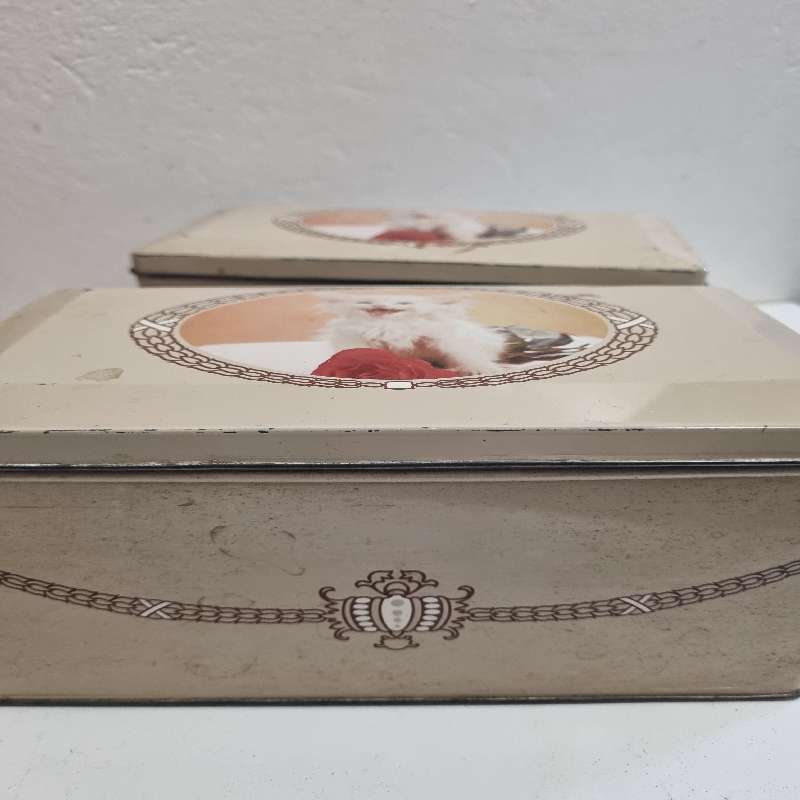 Vintage Tins - 2 x Pyotts Biscuits Tins with cat detail