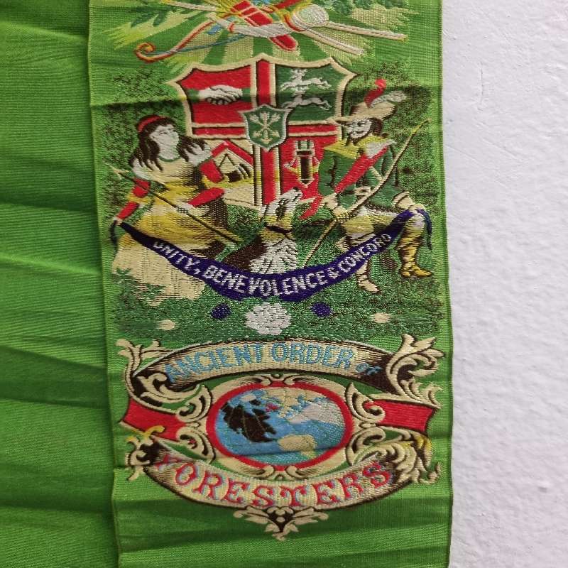 Antique Ancient Order of Foresters Green Ribbon