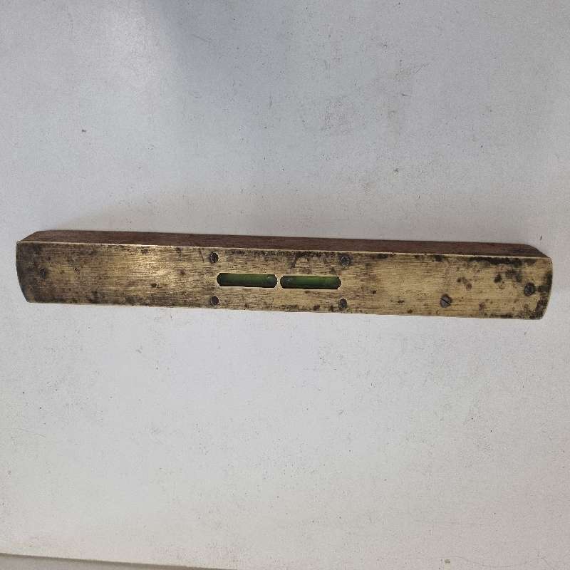 Vintage Brass and Wood Level
