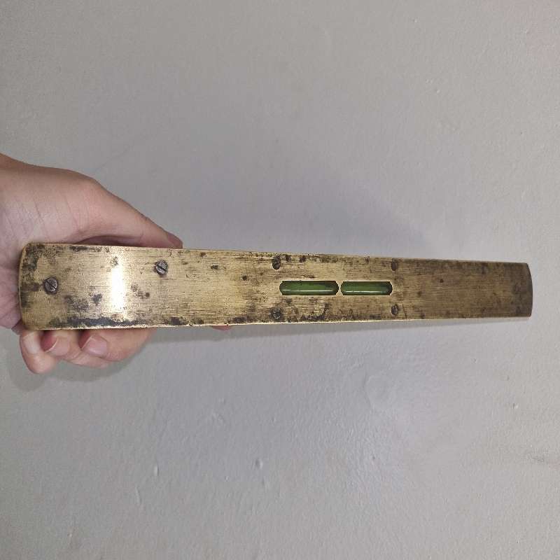 Vintage Brass and Wood Level