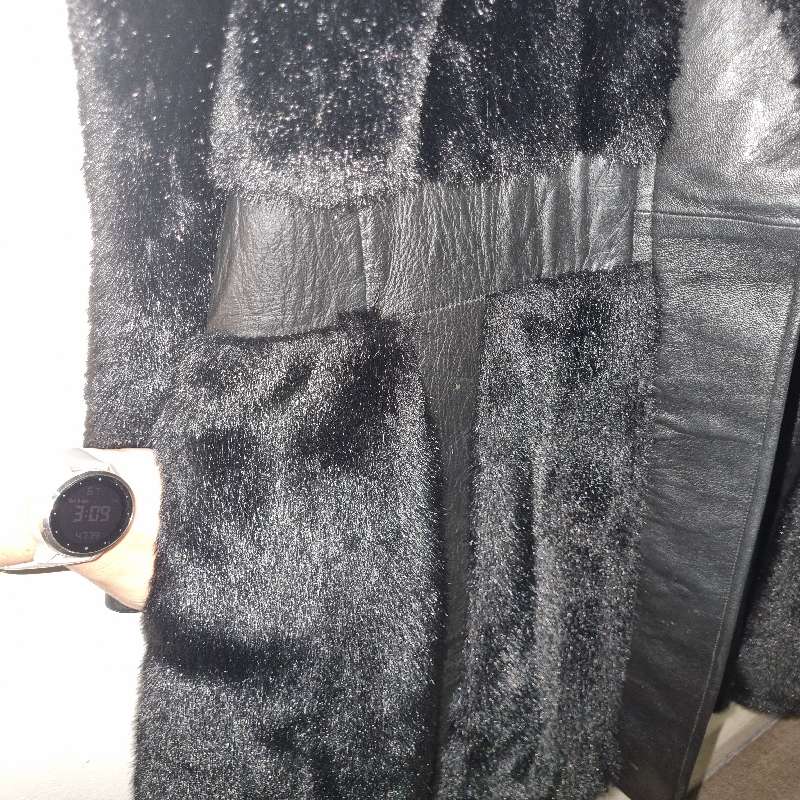 Most Beautiful Vintage Leather and fake fur panel coat - size M / 36 Perfect condition!!