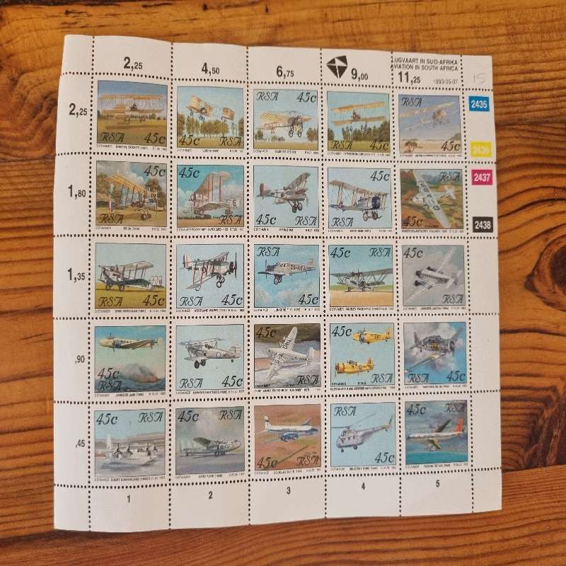 Lugvaart in Suid-Afrika / Aviation in South Africa 45c stamps