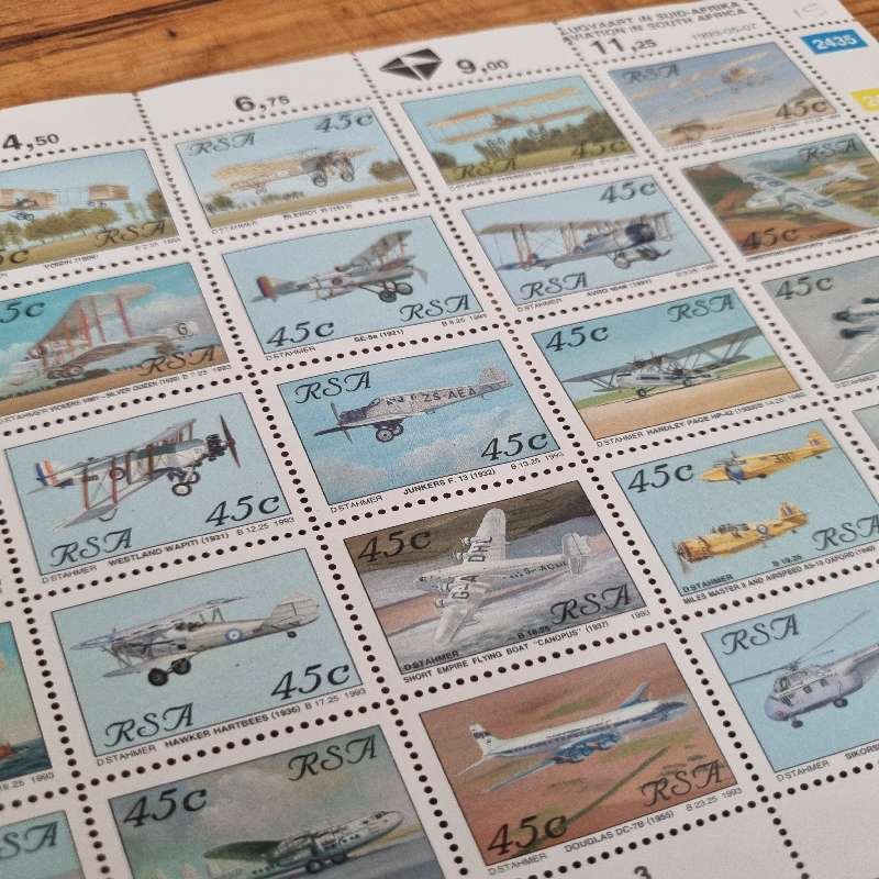 Lugvaart in Suid-Afrika / Aviation in South Africa 45c stamps