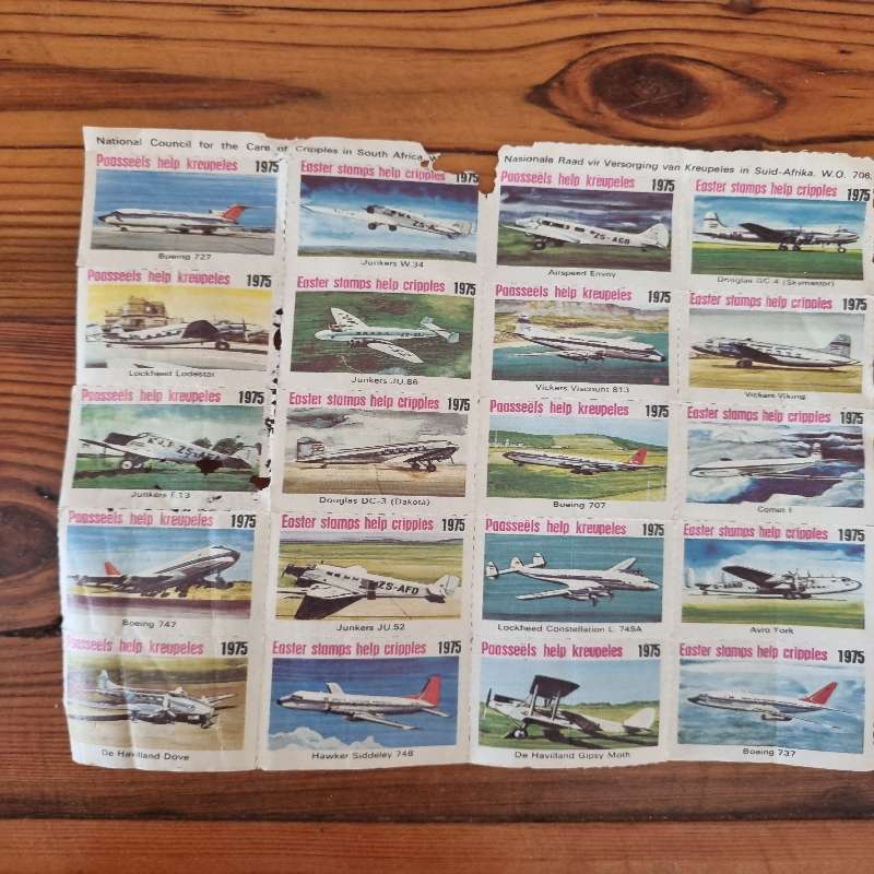 Paasseels help kreupeles / Easter stamps help cripples 1975 stamps - Airplanes