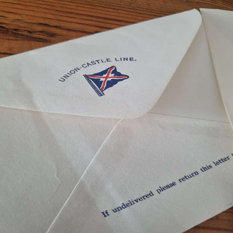 Union-Castle Line - Stationary - Envelope and 2 x pages