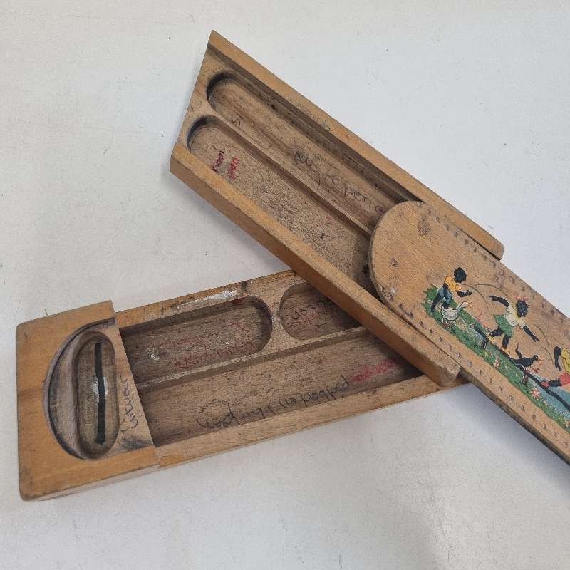 Vintage Wooden pencil case
