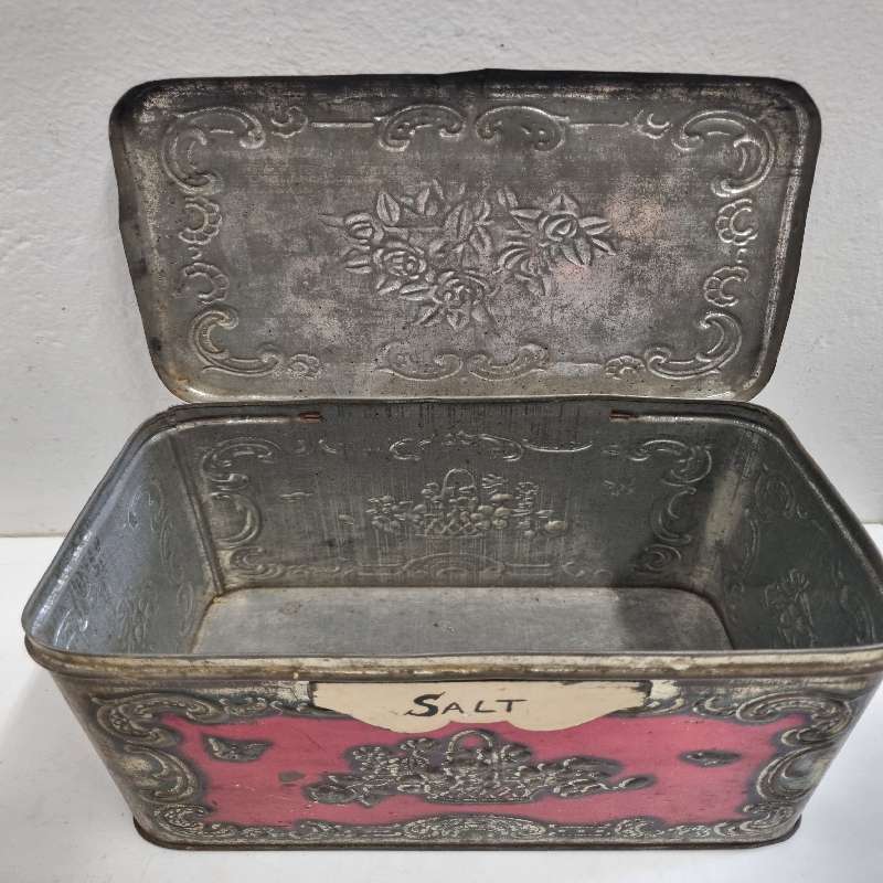 Beautiful Vintage Five Roses Tea Tin with Salt Label - Most Beautiful Detail!!