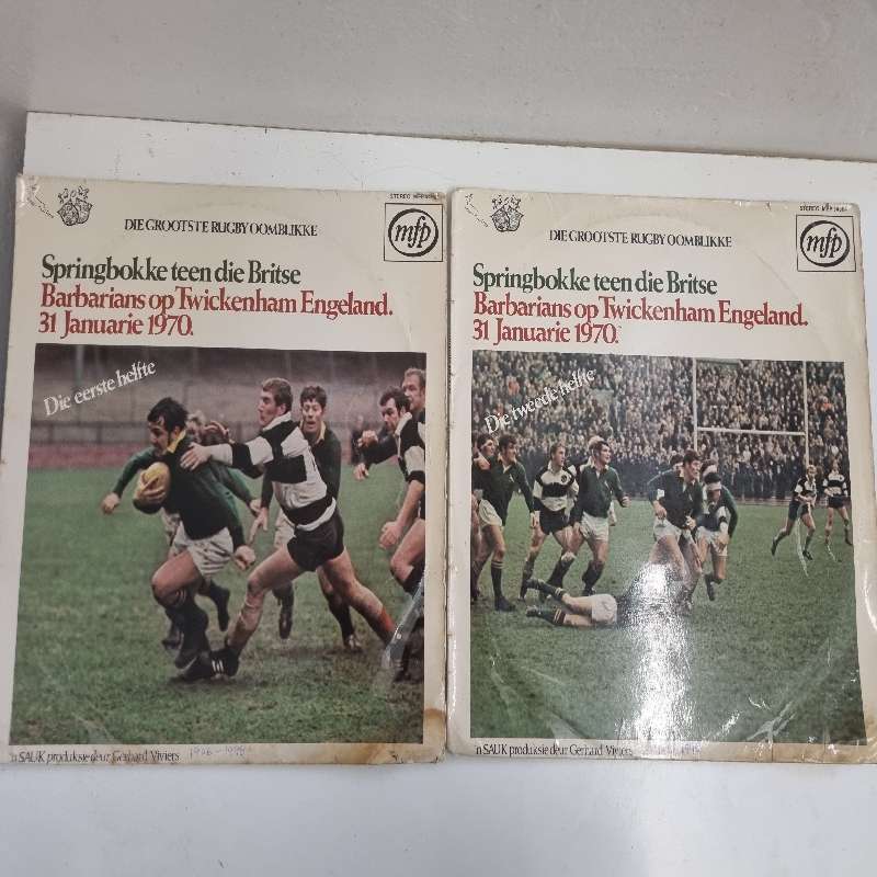 Die Grootste Rugby Oomblikke -2 x LP's - Springbokke teen die Britse Barbarians in Engeland 1970