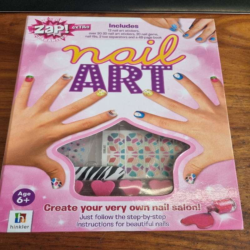 Nail Art book and kit - Age 6+ - New - Includes stickers, nail gems, nail file, book, etc.