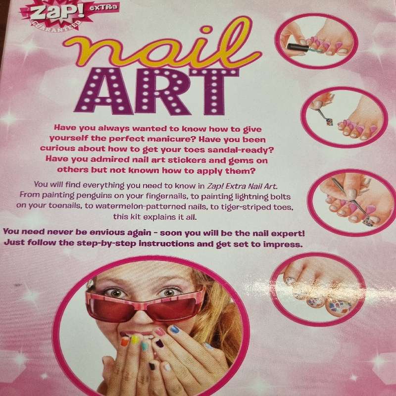 Nail Art book and kit - Age 6+ - New - Includes stickers, nail gems, nail file, book, etc.