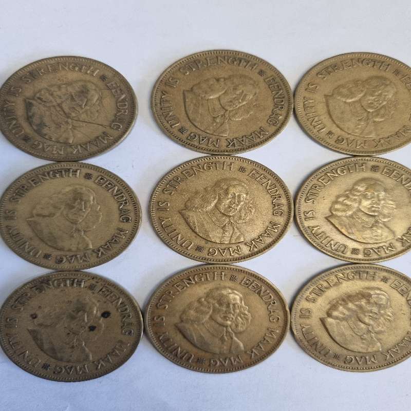9 x 1961 1 Cent Coins