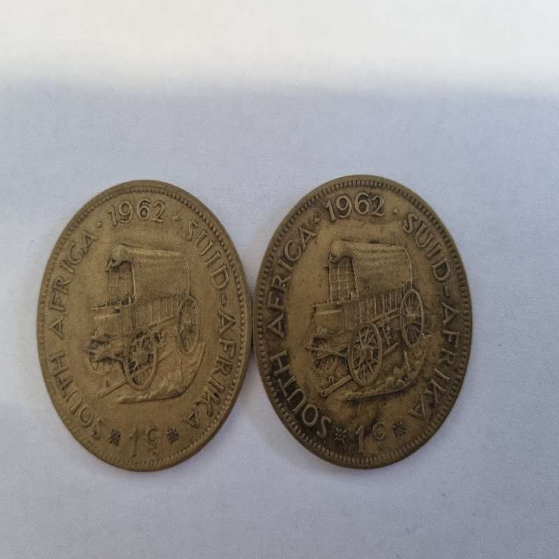 2 x 1962 1 Cent Coins
