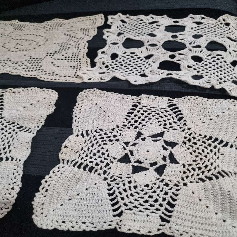6 x Square Vintage Crochet Doilies