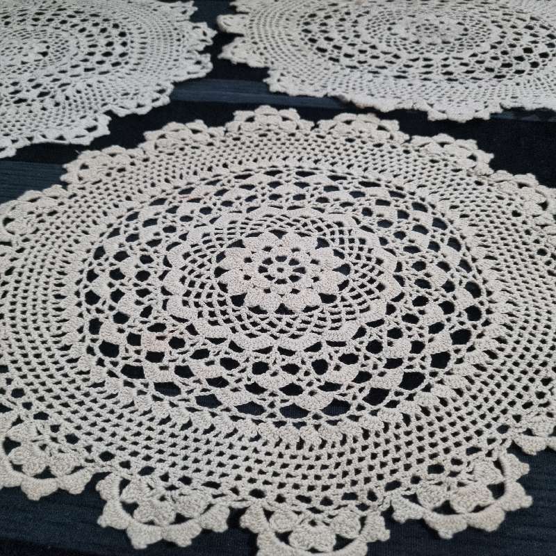 3 x Vintage Crochet Doilies - Diameter - 24cm