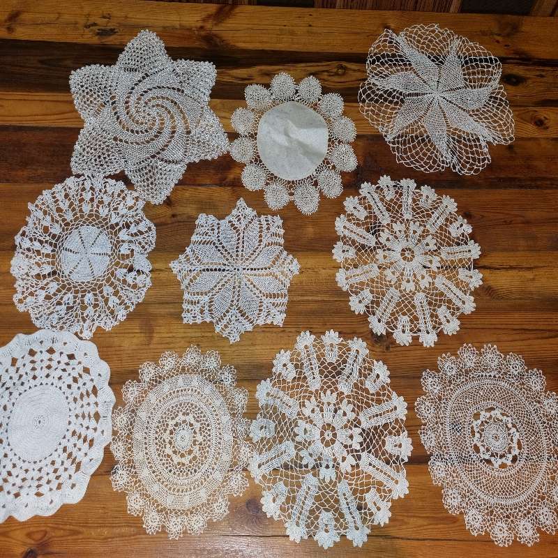 10 x Vintage Finely Crochet Doilies