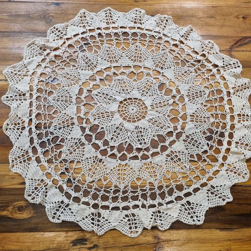 Large Vintage Crochet Doily Diameter - 60cm - Last picture for inspiration / creative ideas