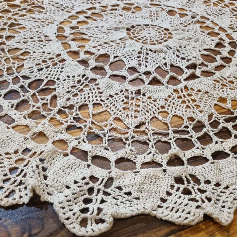 Large Vintage Crochet Doily Diameter - 60cm - Last picture for inspiration / creative ideas