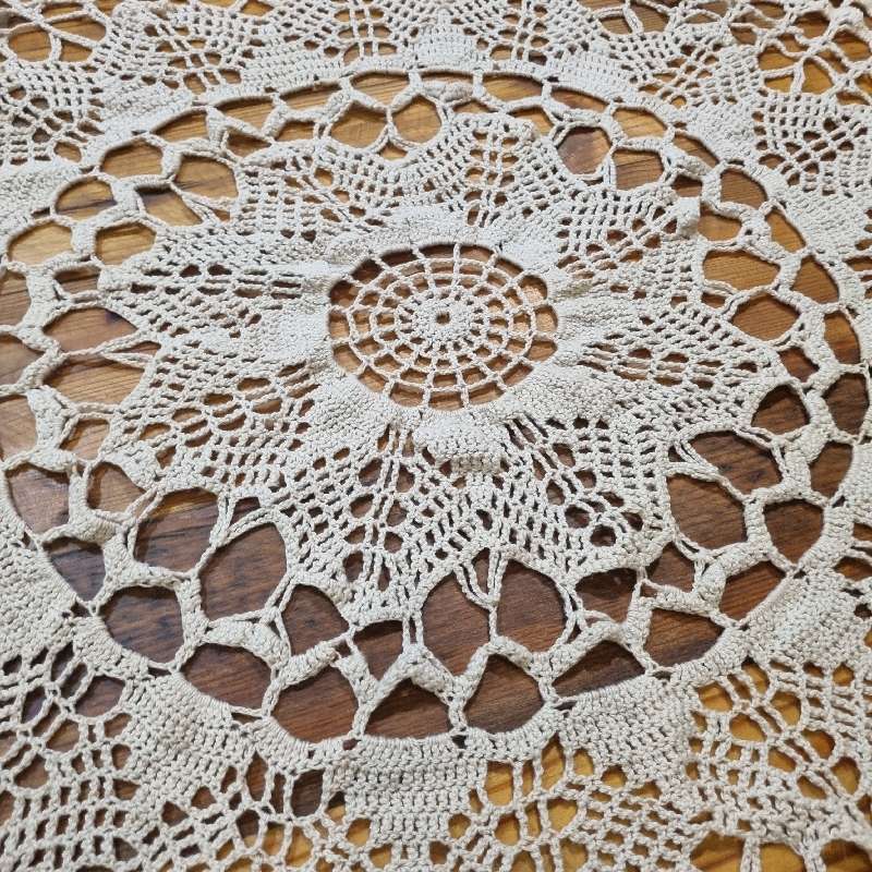 Large Vintage Crochet Doily Diameter - 60cm - Last picture for inspiration / creative ideas