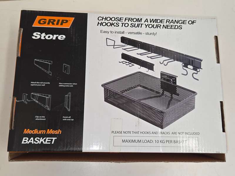 Grip Medium Mesh Basket - Rust Resistant - 28.5cm x 16.5cm x 7cm - New