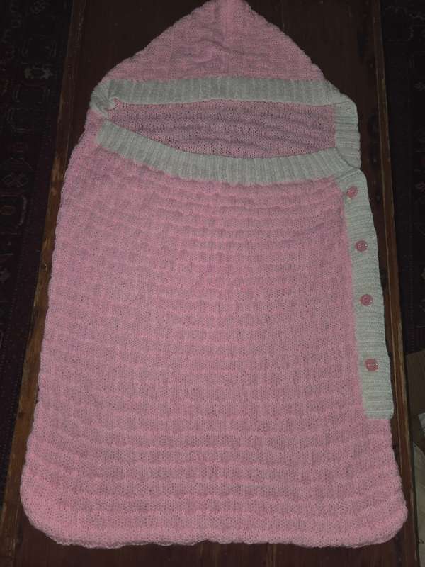 Knitted Baby Sleeping Bag - Pink