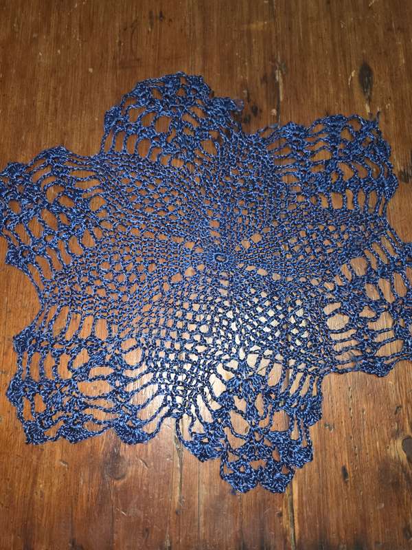 Blue Crochet Doily - Diameter - 46cm