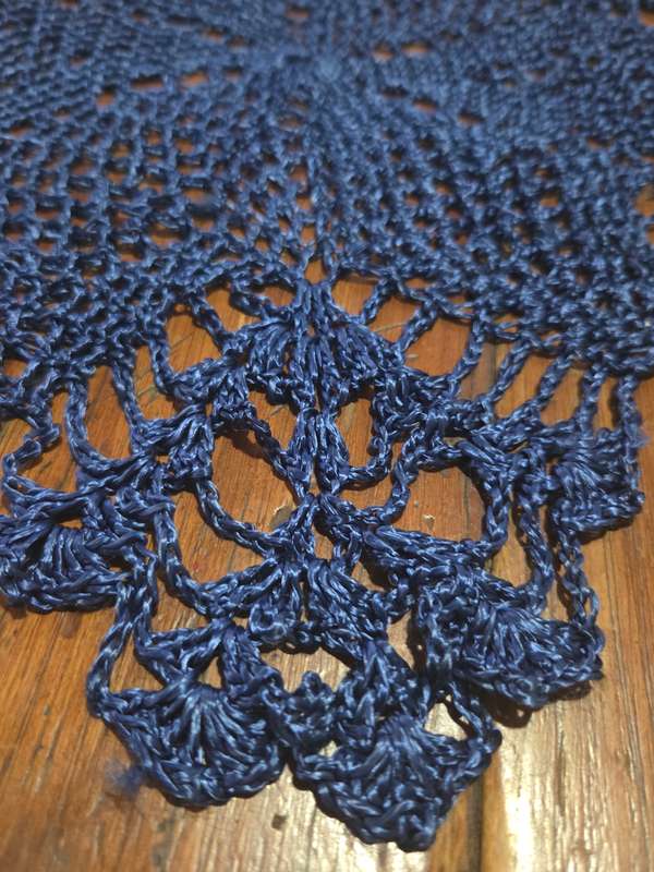 Blue Crochet Doily - Diameter - 46cm