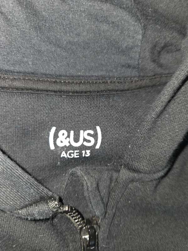 Woolworths Tracksuit Top / Zipped Hoodie - Black - Age - 13 Years