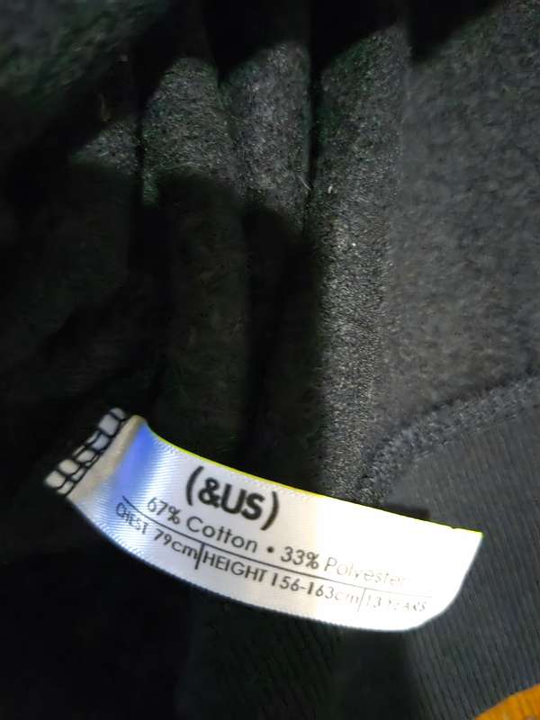Woolworths Tracksuit Top / Zipped Hoodie - Black - Age - 13 Years
