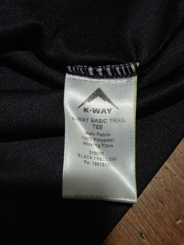 Mens Black K-way T-Shirt - Size S - Perfect condition