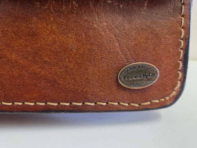 Leather Handbag - Handcrafted - Freestyle handbag - Please note that it is well used - See pics