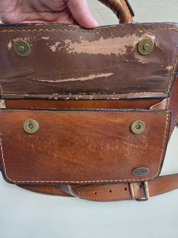Leather Handbag - Handcrafted - Freestyle handbag - Please note that it is well used - See pics