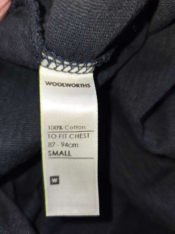 Woolworths Navy Sustainable Cotton Slim Fit Long Sleeve Top - Size S