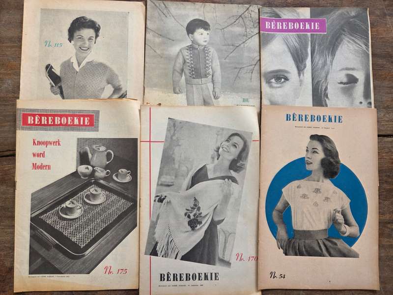6 x Vintage Sarie Bêreboekies - Vol resepte, patrone en idees - 1950's en 1960's