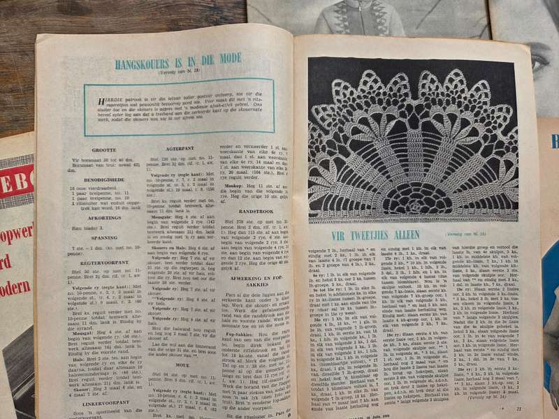 6 x Vintage Sarie Bêreboekies - Vol resepte, patrone en idees - 1950's en 1960's