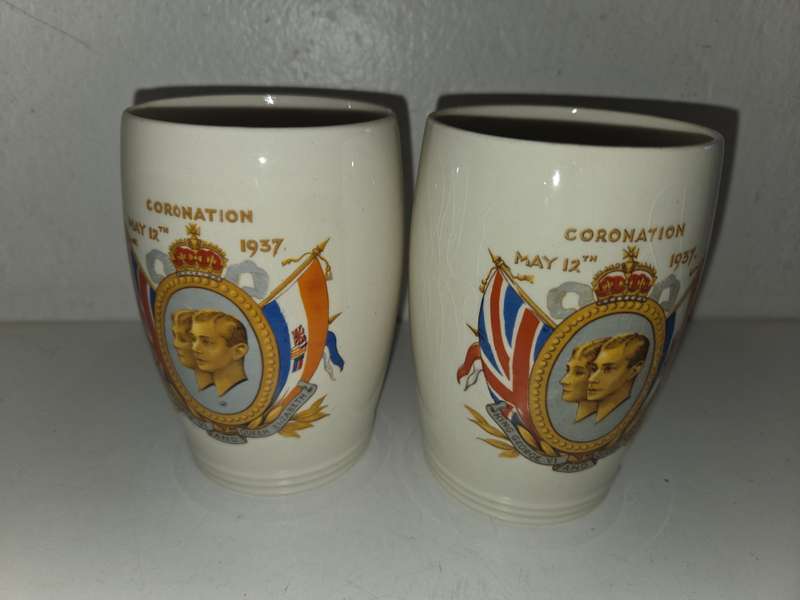 2 x Coronation May 12, 1937 Cups - Adams Porcelain - England