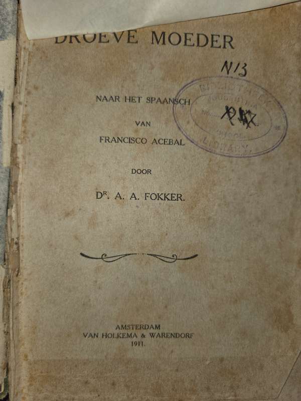 Afrikana - Droeve Moeder - Francisco Acebal Vertaal deur Dr. A.A. Fokker - 1911