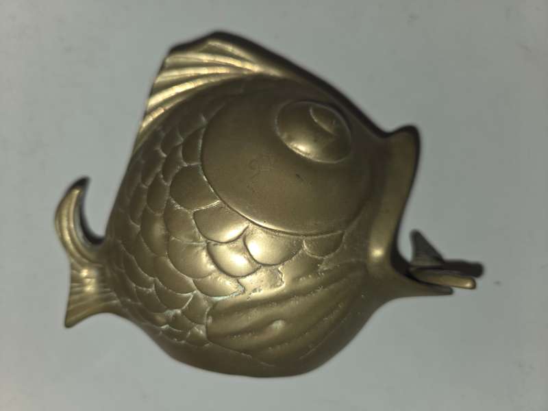 2 x Brass Fish Shaped Ashtrays