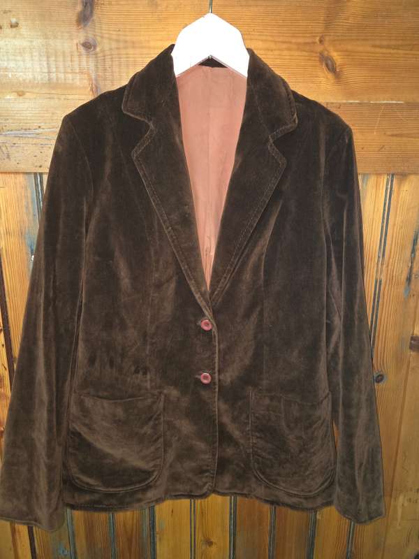 Vintage Brown Velvet Lined Jacket - Size M - Beautiful!!