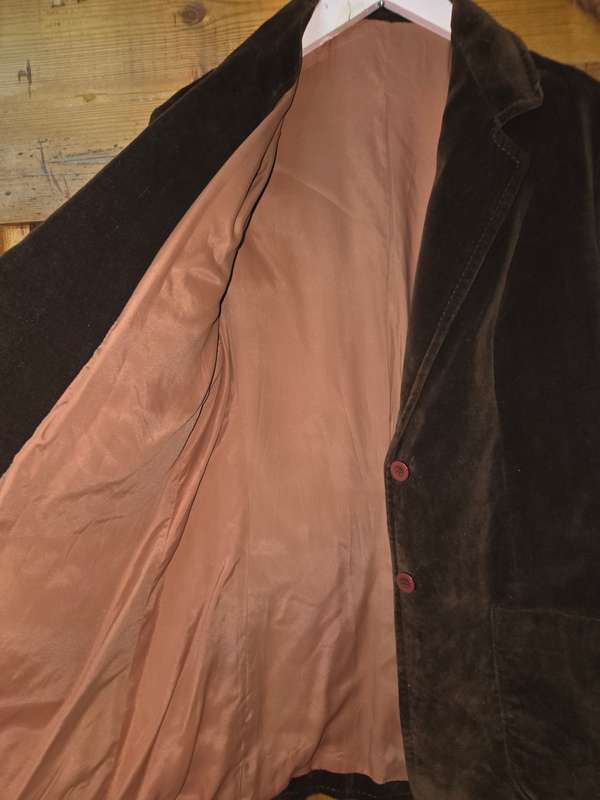 Vintage Brown Velvet Lined Jacket - Size M - Beautiful!!