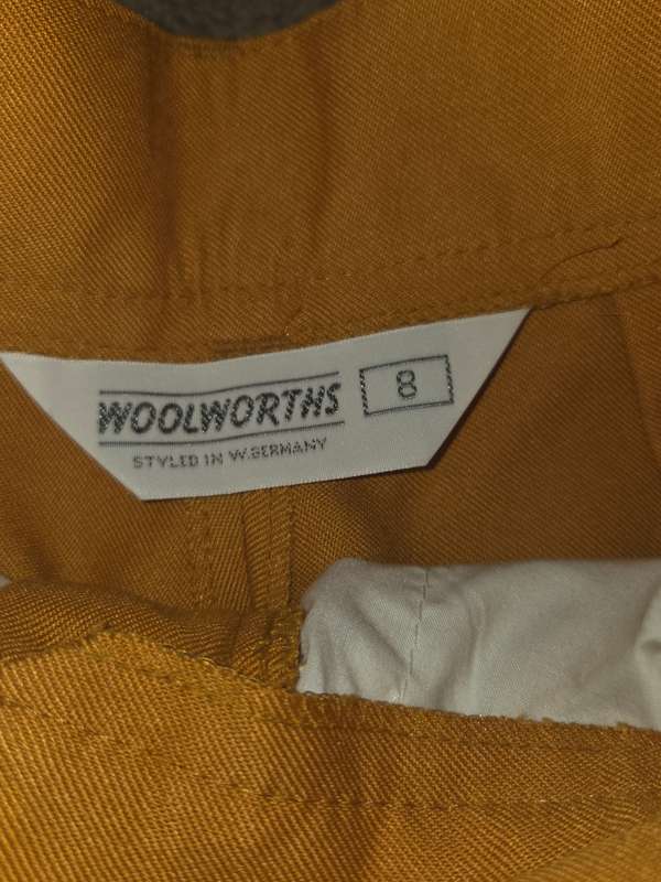 2 Piece Vintage Woolworths Suit - Mustard Jacket and Pants set - Size 8