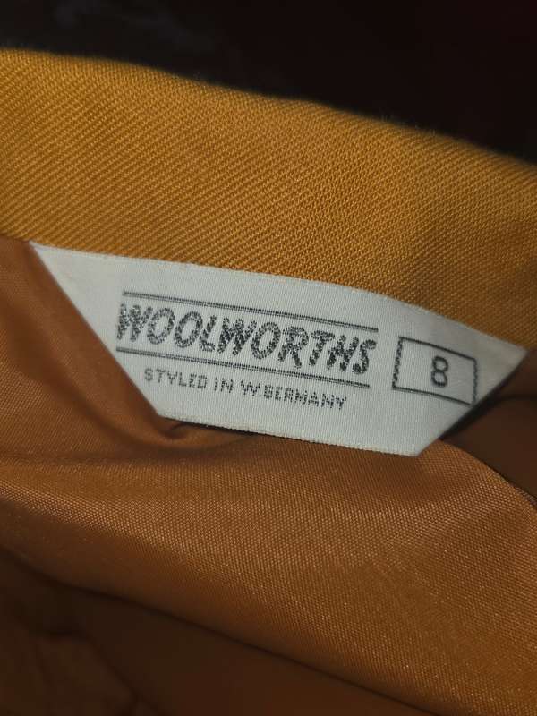 2 Piece Vintage Woolworths Suit - Mustard Jacket and Pants set - Size 8