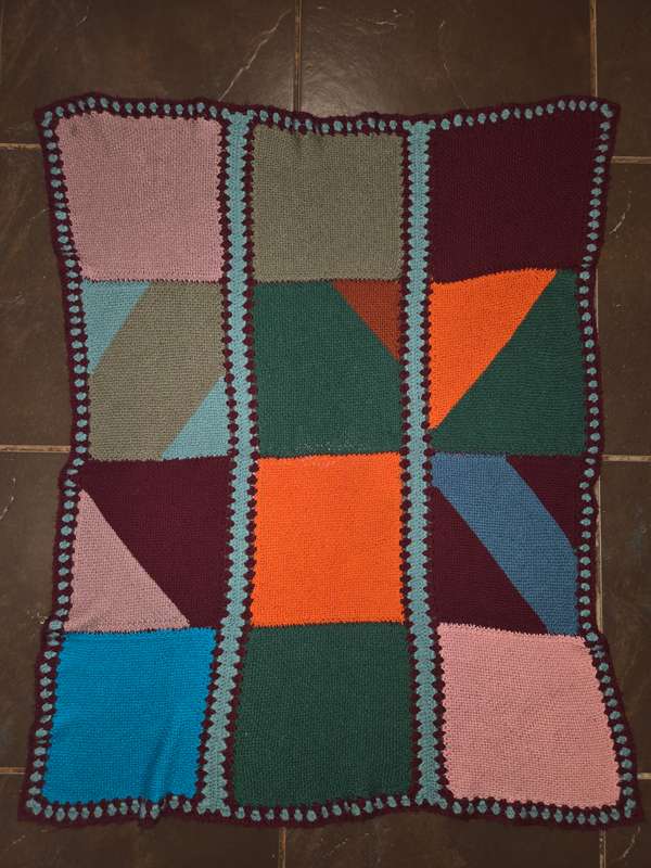 Small Knit and Crochet Blanket - 1.3m x 1m