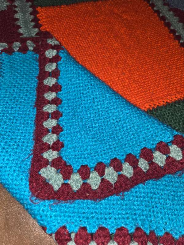 Small Knit and Crochet Blanket - 1.3m x 1m