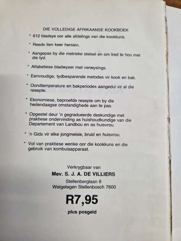 Kook en Geniet - SJA de Villiers - 1980