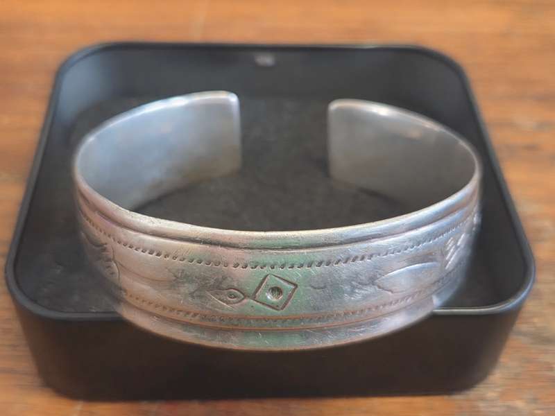 Vintage Hallmarked Sterling Silver Cuff Bracelet