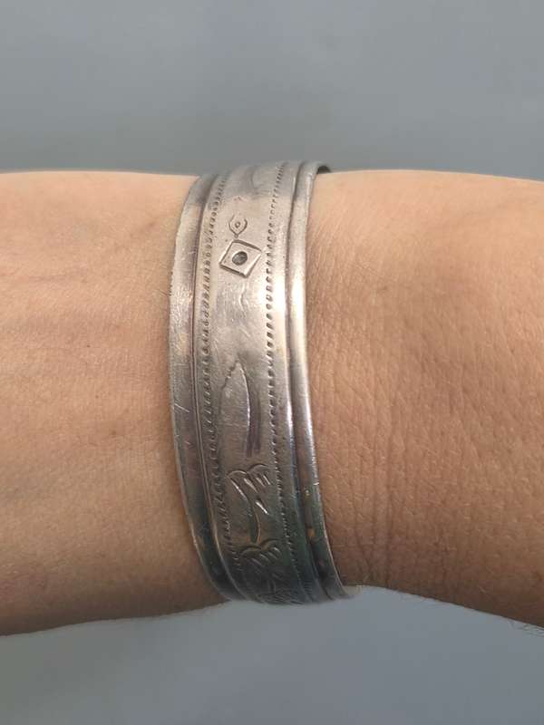 Vintage Hallmarked Sterling Silver Cuff Bracelet