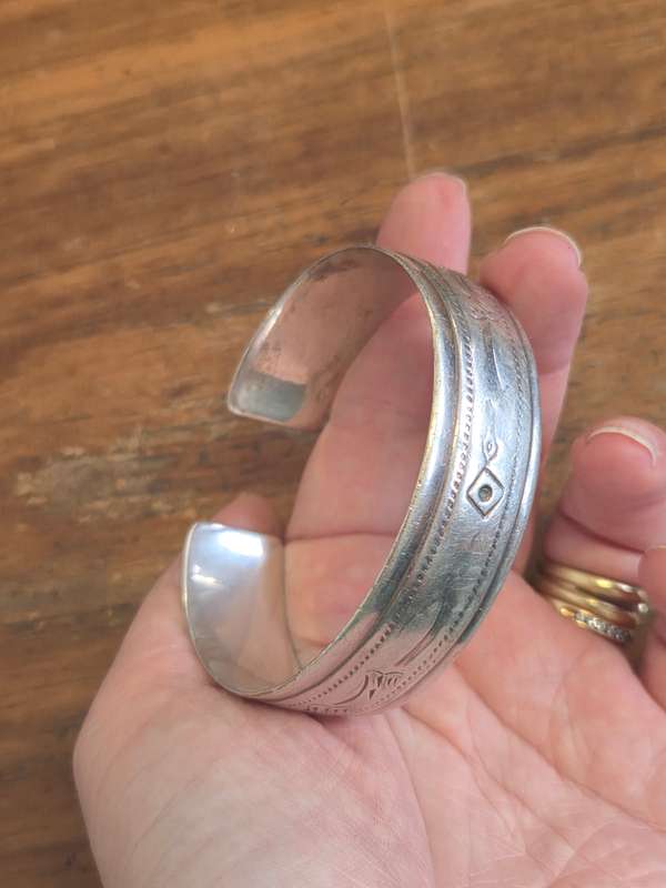 Vintage Hallmarked Sterling Silver Cuff Bracelet
