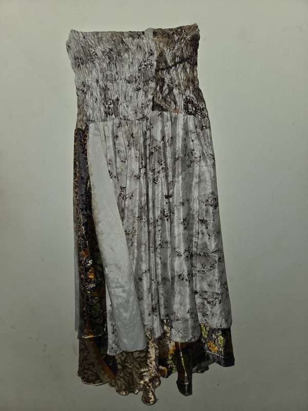 100% Silk Strapless Dress - Layered dress - Beautiful!!! - Size M
