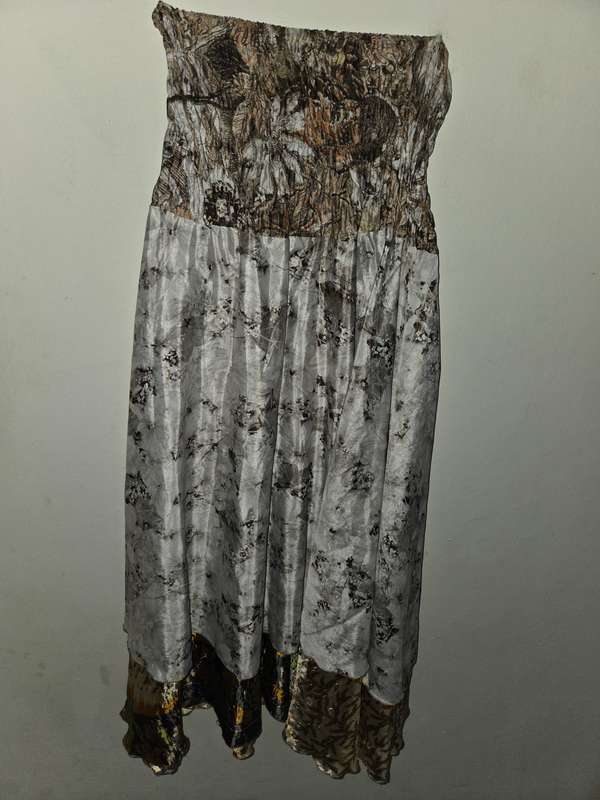100% Silk Strapless Dress - Layered dress - Beautiful!!! - Size M